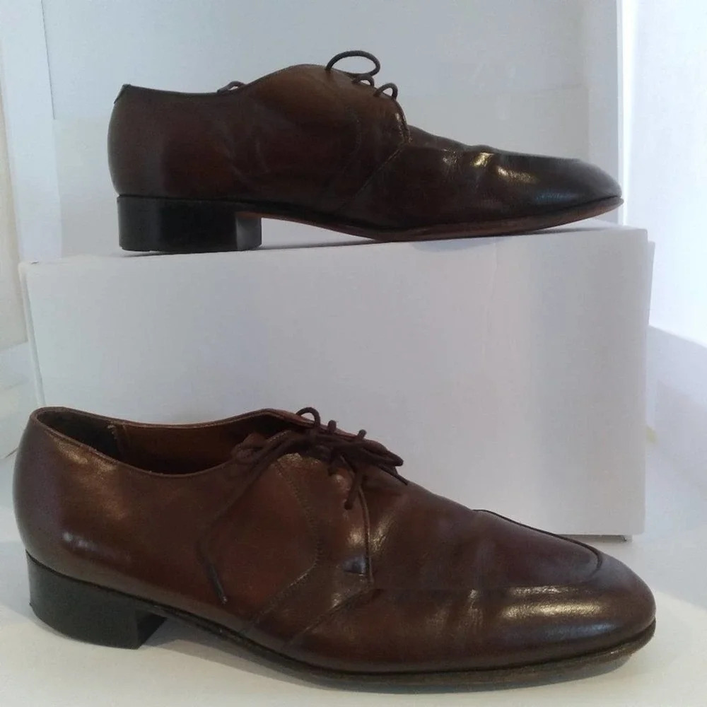 🦋 Vintage Sears Leather Oxford Dress Shoes Size 9